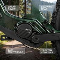 Vélo de montagne électrique en fibre de carbone EM19, moteur central Bafang M820, 12 vitesses, sans fil, débattement de 145 mm, batterie 720 Wh, étanche IPX6