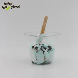 Eco Friendly 9oz Disposable Food Grade Packaging Biodegradable Yogurt PET Bowl Ice Cream Cups
