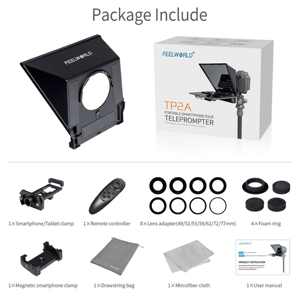 FEELWORLD Mini téléprompteur prise en charge jusqu'à 8 "Smartphone/tablette invitant Smartphone DSLR prise de vue avec télécommande APP <span class=keywords><strong>TP2A</strong></span> - Product Image 6