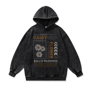 Hoodie Boxy Vintage Personnalisé pour Homme, Coupe Oversize, Ourlet Court Effet Vieilli, Lavage Acide, Broderie Numérique DTG, Tricoté, Disponible XX X - Product Image 2