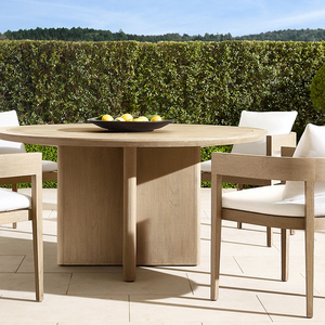 Thiết Kế Mới Hiện Đại Sang Trọng Rắn Gỗ Tếch Đồ Nội Thất Khách Sạn Vườn Phòng Ăn Vòng Ngoài Trời Bàn Ăn - Product Image 1