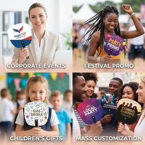 Abanicos de Mano de Plástico PP con Diseño Creativo de Animales, Forma Personalizada, Impresión Personalizada, Regalos Promocionales de Verano para Empresas - Product Image 6