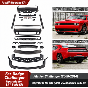 Kit de conversion de pare-chocs avant et arrière style <span class=keywords><strong>SRT</strong></span> pour Dodge <span class=keywords><strong>Challenger</strong></span> 2008-2014 vers 2015-2023, pour modèles Widebody et Narrow Body - Product Image 1