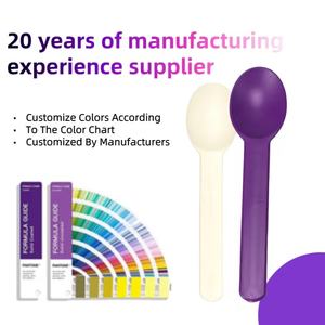 Ensemble de vaisselle <span class=keywords><strong>jetable</strong></span> compostable écologique LVHE, cuillère à yaourt, couverts biodégradables en amidon de maïs pour yaourt glacé - Product Image 2