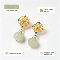 Boucles d'oreilles pendantes en argent S925 avec perles de jade néphrite, nouveau style chinois, bijoux à pampilles pour Qipao, cadeau élégant