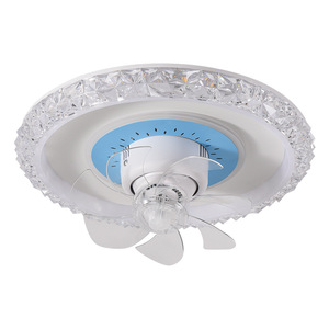 Dernier modèle de lustre à tête oscillante à 360 degrés, moteur AC moderne, LED, 5 pales, corps en verre, contrôle par prise, éclairage de chambre à coucher - Product Image 5