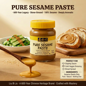 Paquete al por mayor de pasta de sésamo auténtica LIUBIJU, tarro de 420 g, rico sabor a tahini, salsa de cocina <span class=keywords><strong>china</strong></span> molido en piedra, condimento para mojar - Product Image 2