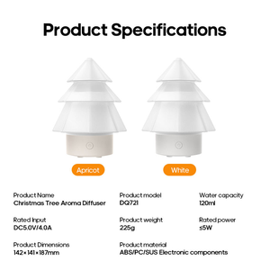 Difusor Decorativo para Árbol de Navidad, Luz Nocturna <span class=keywords><strong>LED</strong></span> de 7 Colores Cambiantes, 120 ml, Ultrasónico, Vapor Frío, USB, <span class=keywords><strong>Mini</strong></span> Aromaterapia para el Hogar - Product Image 6