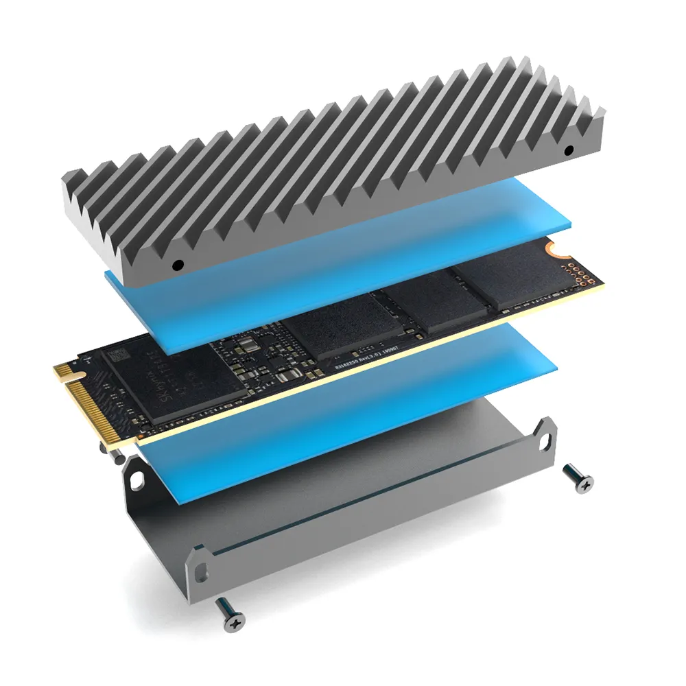 Dispositivo di raffreddamento per dissipatore di calore M2 2242 2230 2280 2260 SSD dissipatore di calore su due lati con cuscinetto termico in Silicone per PS5 PC PCIE NVME M2 SSD Alumini