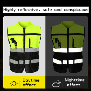 욜라이트 맞춤 로고 패션 팬톤 컬러 반사 <span class=keywords><strong>3M</strong></span> 안전 고시인성 작업복 조끼 보안 반사 조끼 재킷 작업 셔츠 - Product Image 5