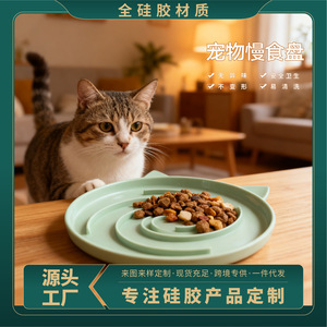 Bol à alimentation lente pour animaux de compagnie, design en spirale, tapis antidérapant pour l'alimentation des chats, silicone de qualité alimentaire, facile à nettoyer, forme arrondie - Product Image 5