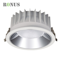 Spot encastré LED COB en aluminium pour plafond, réflecteur chromé 50W, dimmable