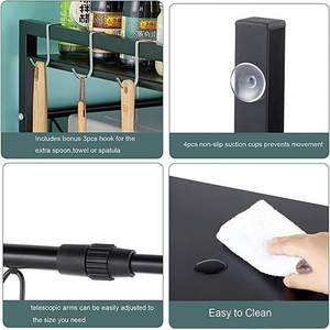 Estante de almacenamiento de artículos de organización del hogar de doble nivel de ahorro de espacio de diseño moderno, estante telescópico <span class=keywords><strong>para</strong></span> horno microondas en forma de <span class=keywords><strong>L</strong></span> <span class=keywords><strong>para</strong></span> Cocina - Product Image 3