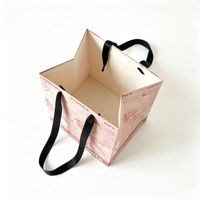 Vintage bloemenprint bloemen cadeau handtas aangepaste logo kraft papieren tas Moederdag 520 Valentijnsdag boeket verpakking groothandel