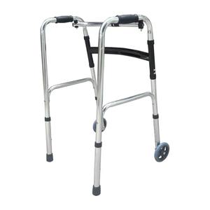 Déambulateur Hengshunhe en acier inoxydable à courbure simple avec roues pour l'assistance à la mobilité des personnes âgées - Product Image 1