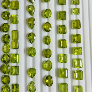 Natural <b>Peridot</b> Cut Stones Faceted Green Gemstone Mix Cut Shape 3-10mm Loose Gemstones Jewellery Making Bulk Supplier Trimurti - Product Image 1