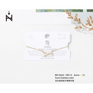 Bracciale in acciaio inossidabile con diamanti Virgo per donna, gioielli alla moda - Product Image 3