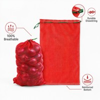 PP Geweven Leno Mesh Produce Zak voor Ui, Aardappel, Fruit, Brandhout, geventileerd, ademend, heavy duty, groothandel
