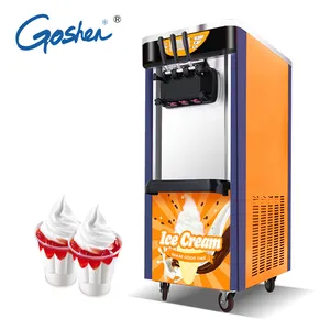 商用软装冰淇淋制造机带2个冰锥出厂价格3味冰淇淋机