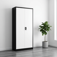 Armoire de classement en acier à 2 portes battantes pour bureau, avec 4 étagères