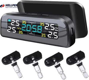 Hellper năng lượng mặt trời Powered không dây kỹ thuật số giám sát áp suất lốp Hệ thống 4 cảm biến nội bộ ô tô giám sát áp suất lốp - Product Image 4