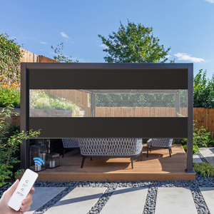 Tende Parasole Retrattili per Patio <span class=keywords><strong>in</strong></span> <span class=keywords><strong>PVC</strong></span>, Tende a Rullo Motorizzate Trasparenti con Zip per Esterni - Product Image 3