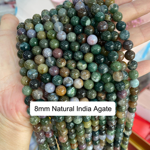 Bestone Loose Round Natural Polished Gemstone Stone <strong>Beads</strong> Indian <strong>Agate</strong> <strong>Beads</strong> for Jewelry Making - Product Image 1