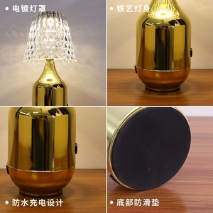 Luxury Modern Metal PC Drum Shade LED <b>Table</b> Lamp-Touch Control Dimmable USB Rechargeable Portable Bedroom <b>Bedside</b> Study Lamp - Product Image 5