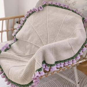 Dokunsal Handloom örgü gül tığ battaniye 3D nakış çevre dostu yatak örtüsü yetişkin sakinleri için - Product Image 3