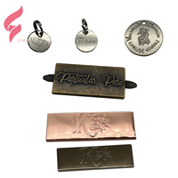 Étiquettes de marque en métal gravées sur mesure Lihui, motif de lettres, charme pour vêtements, étiquette de vêtement, logo en métal pour sac à main/vêtements/chapeau