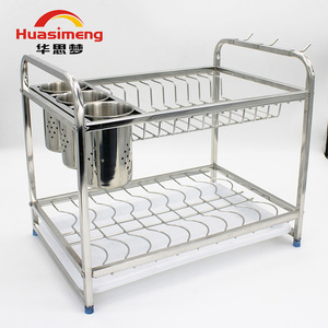 Huasimeng Dish Rack Stainless Steel Square Tube Multi Functional Kitchen Storage With Tray Draining Rack - Product Image 3