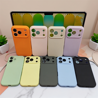 Casing Silikon Cair Magnetik Warna Solid Pelindung Kamera, Cocok untuk Casing Ponsel iPhone 18ProMax 17 Air 16 15 Plus