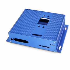 Boîtier de contrôle en aluminium extrudé OEM, anodisé bleu, pour projets électroniques, avec perçage, peinture et sérigraphie, pour cartes PCB et instruments. - Product Image 1