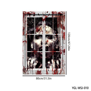 Cortina Decorativa de Tela con Diseño de Fantasma Navideño MADESHINE para Puertas y Ventanas, Cortina Espeluznante para Fiestas de Casas Encantadas - Product Image 6