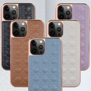 Wholesale cover girl ivory-Luxury Black Girl Style pu leather Embroidered Phone case For Iphone 13 12 Pro max OEM Custom Gold plated leather Case Cover