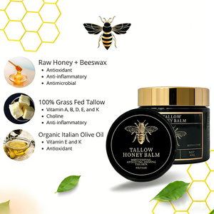 Crème Hydratante Personnalisée pour Peaux Sensibles, Beurre Corporel au Suif Fouetté de Bœuf Nourri à l'Herbe et au Miel - Product Image 1