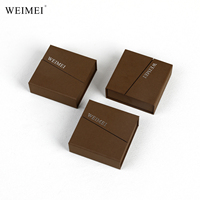 WEIMEI Boîte d'Emballage de Bijoux en Carton Marron Personnalisée avec Logo Design Sur Mesure pour Collier, Bracelet, Bague et Boucles d'Oreilles