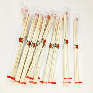 Palillos de sushi japoneses redondos de bambú envueltos individualmente de plástico desechables palillos chinos de bambú de tamaño personalizado a granel