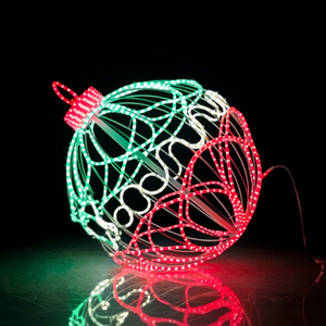 Led 3D <b>Ball</b> Light Christmas Metal Frame Foldable Sphere Holiday Decoration Outdoor - Product Image 1