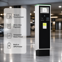 Machine de paiement de stationnement intelligente avec lecteur de carte de crédit, interphone et caméra pour aéroports et parkings - Station de paiement automatique en libre-service