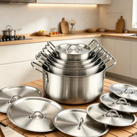 Ensemble complet d'ustensiles de cuisine en aluminium FLEY, base plate, chauffage uniforme, outils de cuisson pratiques pour la maison, le jardin et le camping