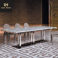 Ensemble de table à manger moderne en marbre personnalisable pour 12 personnes, pour meubles de restaurant, Foshan Guangdong, garantie de 5 ans