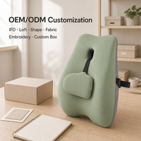 Coussin de dossier ergonomique tissé pour employés de bureau, coussin lombaire en mousse à mémoire de forme, soulagement de la sciatique, amovible, lavable, logo personnalisé