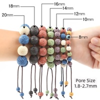 Perles en pierre de lave naturelle pour diffuseur d'huiles essentielles, fabrication de bijoux d'aromathérapie, perles en pierre volcanique poreuse 6-8mm, vente en gros