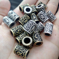 Perles de barbe en alliage de Zinc, vente en gros d'usine, métal Bronze Antique Rune nordique, style Viking, breloque, vente en gros,