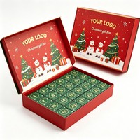 Günstiger Großhandel Luxuriöser Weihnachts-Adventskalender mit 12 oder 24 Tagen, Karton-Schubladen-Geschenkbox für Pralinen, Individuell Anpassbar