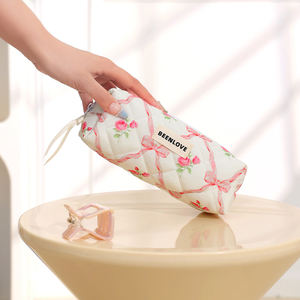 Fashionable Soft Cotton <b>Makeup</b> <b>Bag</b> Large Capacity <b>Travel</b> Ladies Quilted Cosmetic <b>Bag</b> - Product Image 6