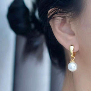 Accessoires en perles DIY 2018, plateau vide en argent S925 pour boucles d'oreilles avec perles rondes de 9 à 15 mm, bijoux en argent tendance, boucle d'oreille - Product Image 2