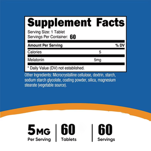 Integratore Naturale a Base di Erbe per Sonno Profondo Senza Zucchero, Etichetta Privata OEM/ODM, Compresse di Melatonina ad Alta Concentrazione 5mg, Vitamine per il Sollievo dallo Stress - Product Image 2