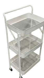 รถเข็นสแตนเลสแบบพับได้อุปกรณ์ในครัว3ชั้นพับได้อุปกรณ์สำหรับห้องครัวแบบทันสมัยสั่งซื้อจำนวนมาก - Product Image 4